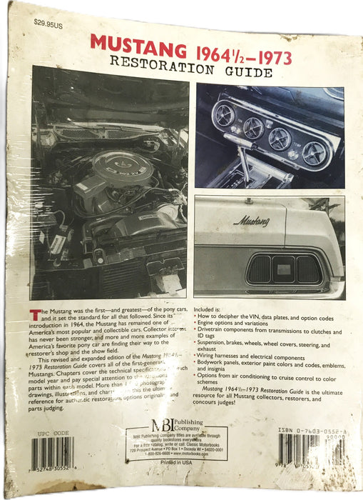 MBI Publishing Mustang 1964-1/2-1973 Restoration Guide 0760305528 USED