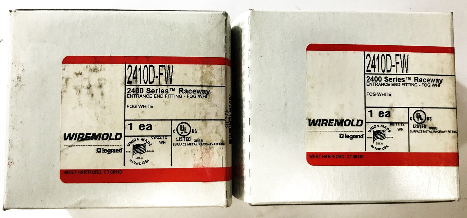 Wiremold Fog White Divided Entrance End Fitting 2410D-FW [Lot of 2] NOS