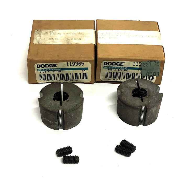 Dodge Taper-Lock Split Bushing 1108X1/2 KW (119365)  [Lot of 2] NOS