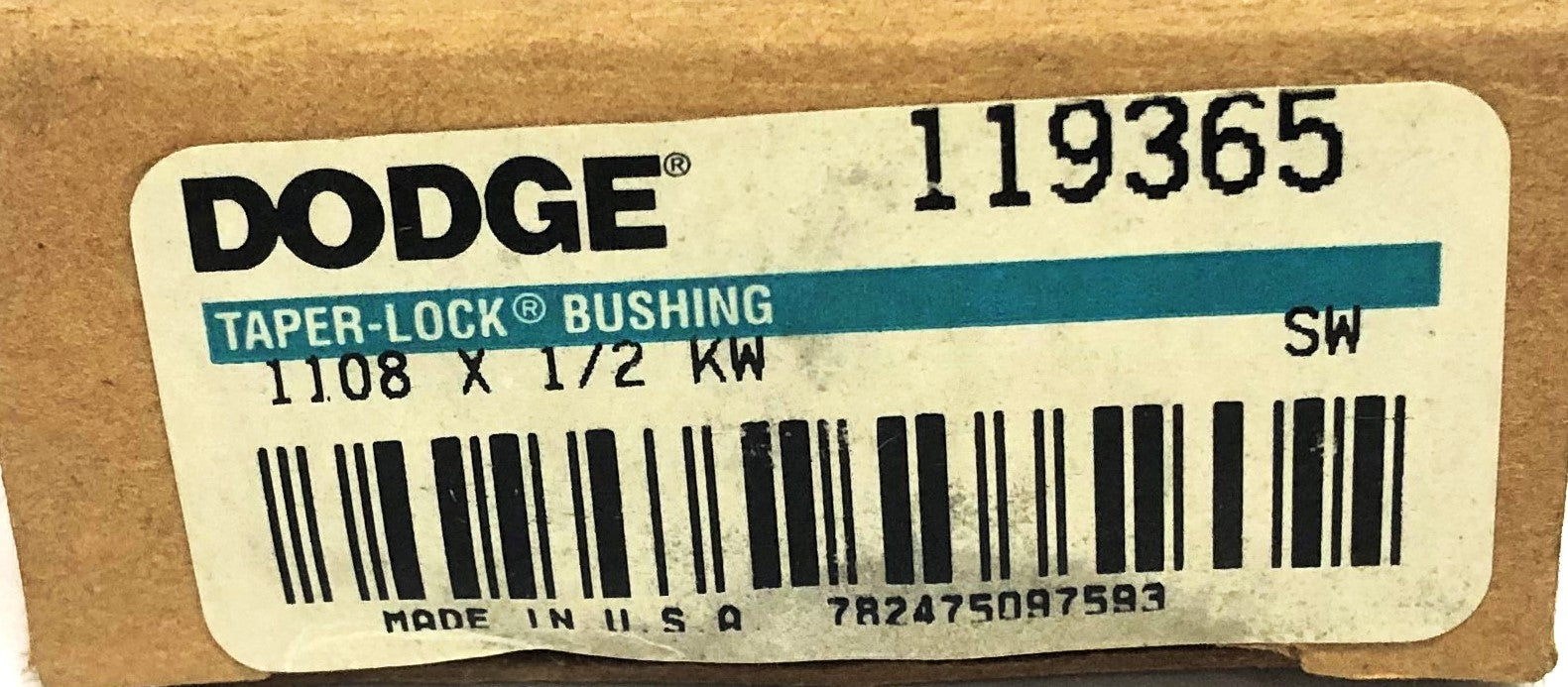 Dodge Taper-Lock Split Bushing 1108X1/2 KW (119365)  [Lot of 2] NOS