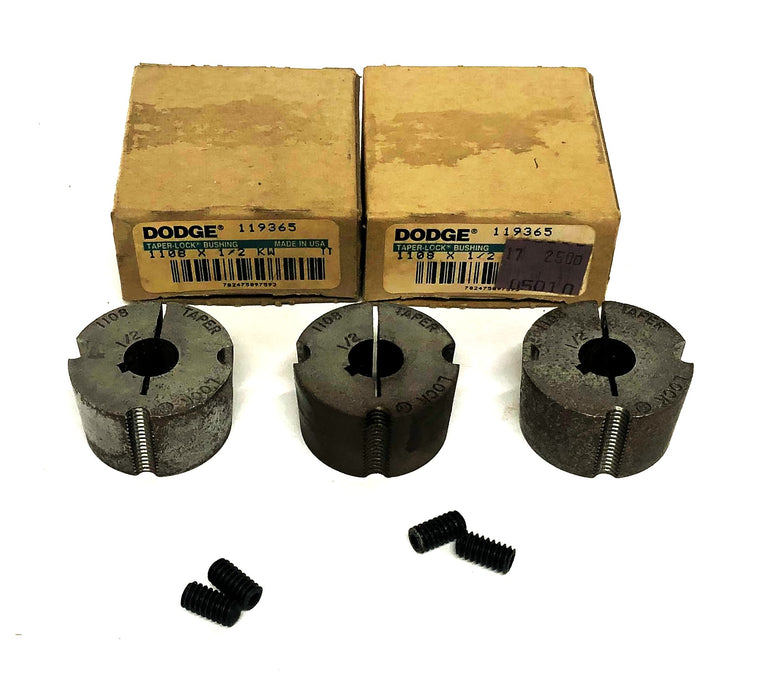 Dodge Taper-Lock Split Bushing 1108X1/2 KW (119365)  [Lot of 3] NOS
