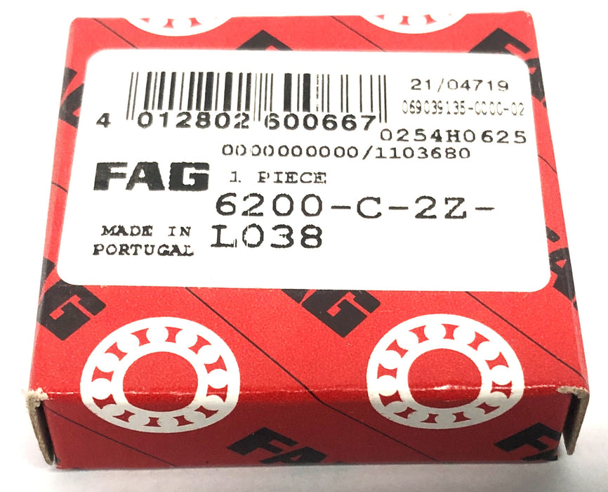 FAG Ball Bearing 6200-C-2Z-L038 [Lot of 4] NOS