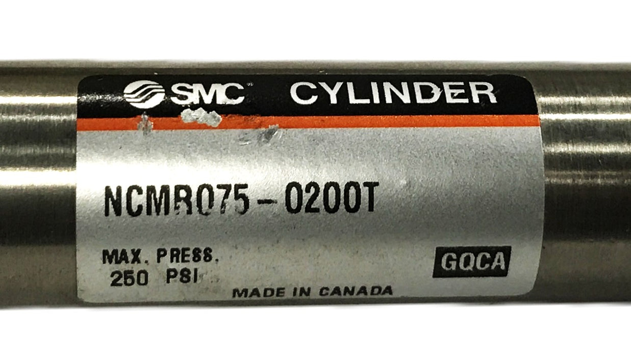 SMC Stainless Steel Pneumatic Cylinder NCMR075-0200T NOS