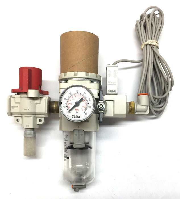 SMC Pneumatic Filter Regulator Assembly AW30-N03-Z-A (IS10E-30N03-PZ-A) USED