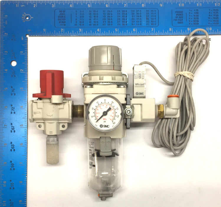 SMC Pneumatic Filter Regulator Assembly AW30-N03-Z-A (IS10E-30N03-PZ-A) USED