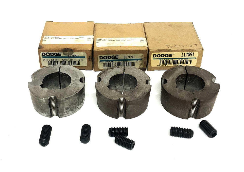 Dodge Taper-Lock Split Bushing 2012X1-3/8 KW (117091)  [Lot of 3] NOS