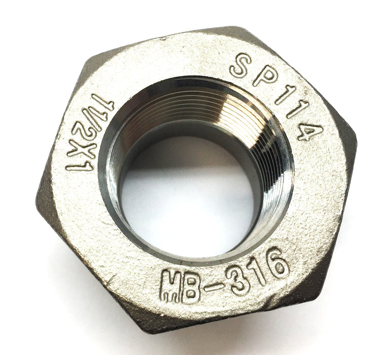 Unbranded 1-1/2" x 1" Stainless Steel Hex Bushing MB-316 (SP114) NOS