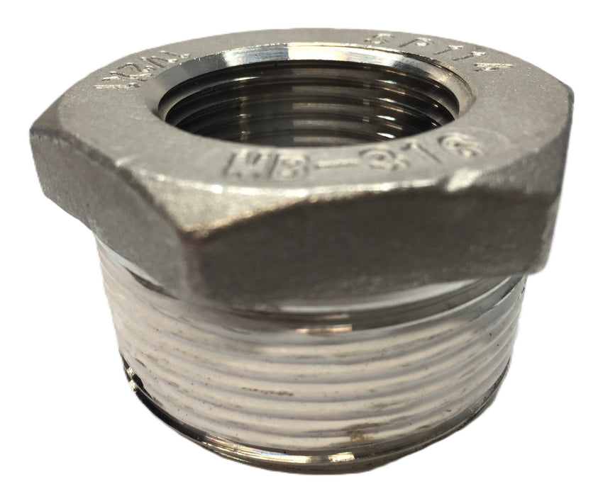 Unbranded 1-1/2" x 1" Stainless Steel Hex Bushing MB-316 (SP114) NOS