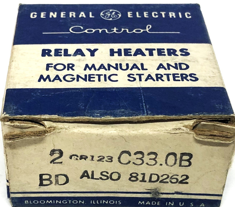 General Electric Pack Of 2 BD Relay Heater CR123C33.0B (81D262) NOS