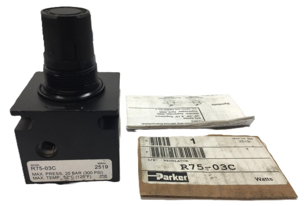 Parker Air Regulator Assembly R75-03C NOS