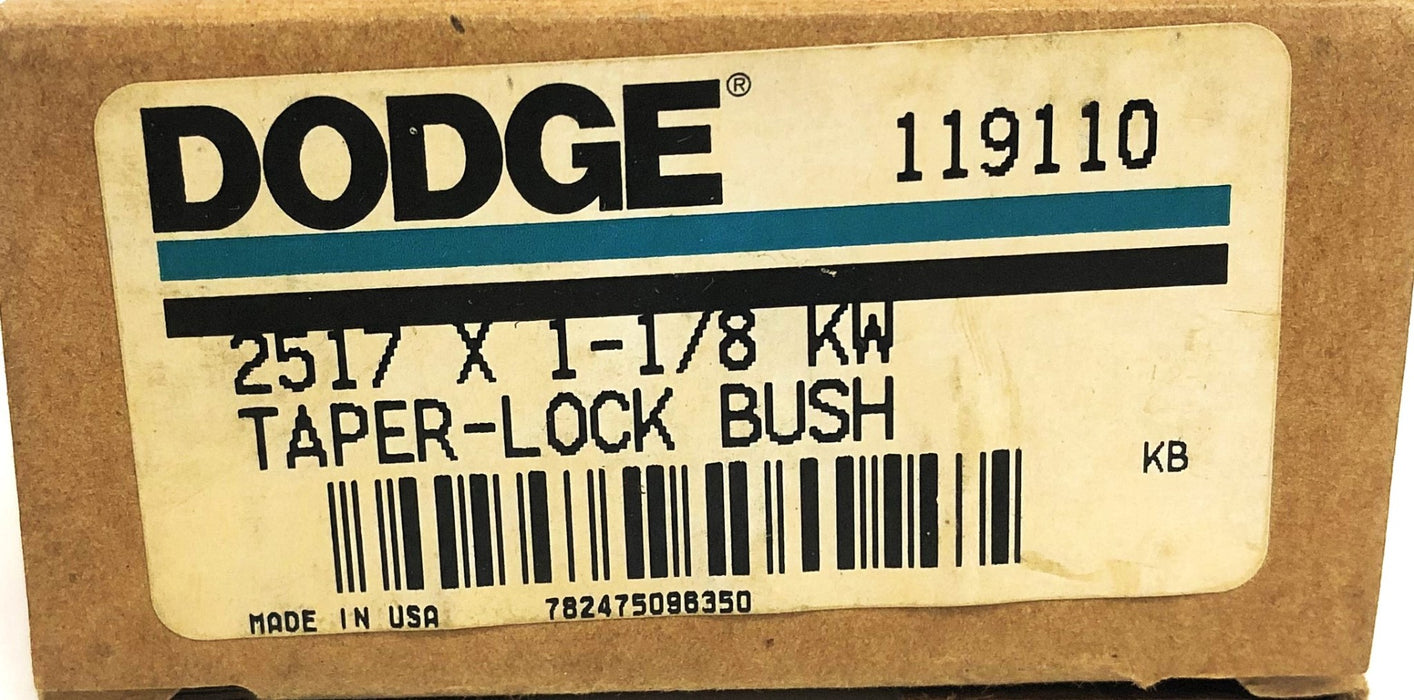 Dodge Taper-Lock Split Bushing 2517X1-1/8 KW (119110) [Lot of 2] NOS