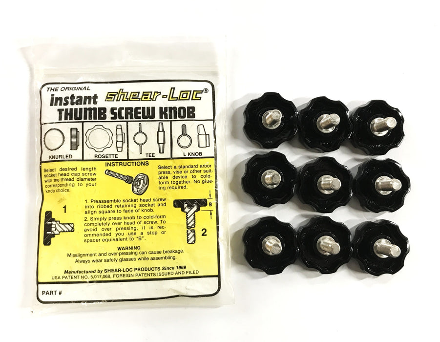 Shear-Loc Instant Thumb Screw Knob 935B-0812-016S [Lot of 9] NOS