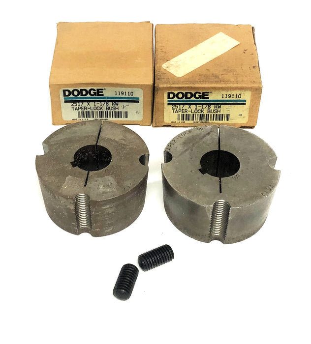 Dodge KW Taper-Lock Split Bushing 2517X1-1/8 (119110) [Lot of 2] NOS