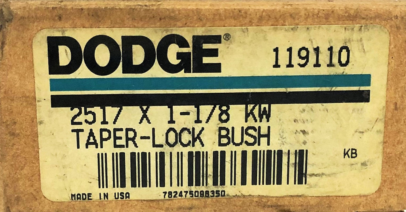 Dodge KW Taper-Lock Split Bushing 2517X1-1/8 (119110) [Lot of 2] NOS