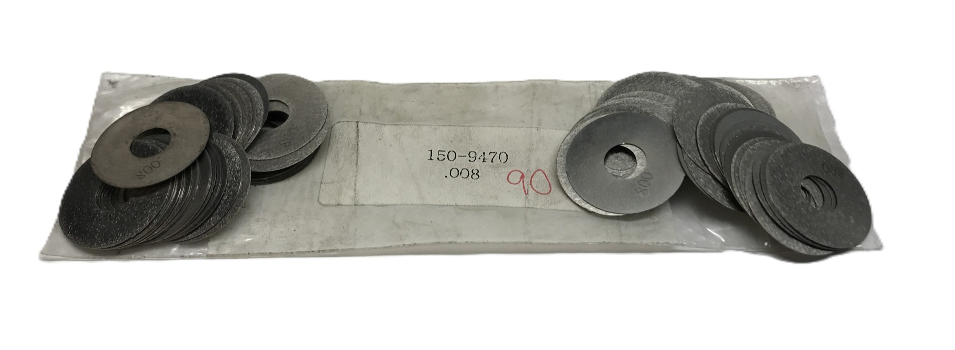 Unbranded Pack of (90) .008 Thick x 3/8 ID x 1-1/16" OD Arbor Shim 150-9470 NOS
