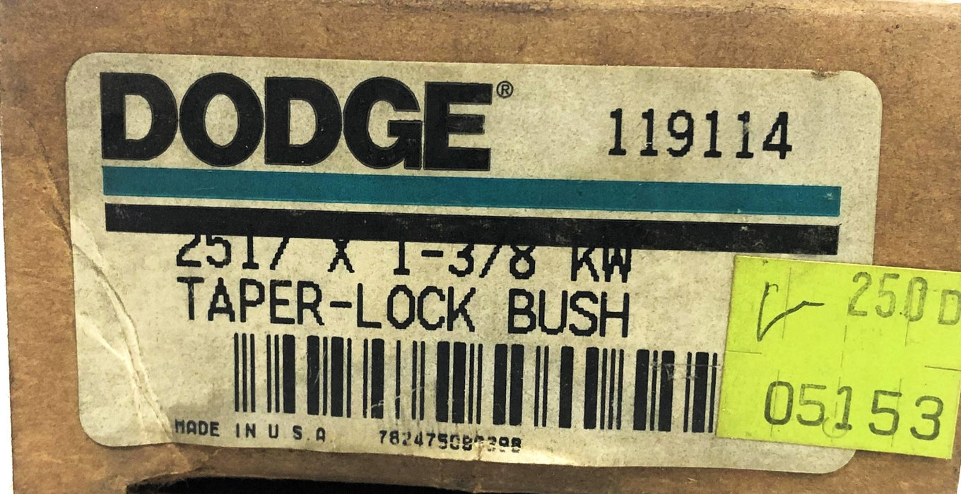 Dodge Taper-Lock Split Bushing 2517X1-3/8 KW (119114) NOS