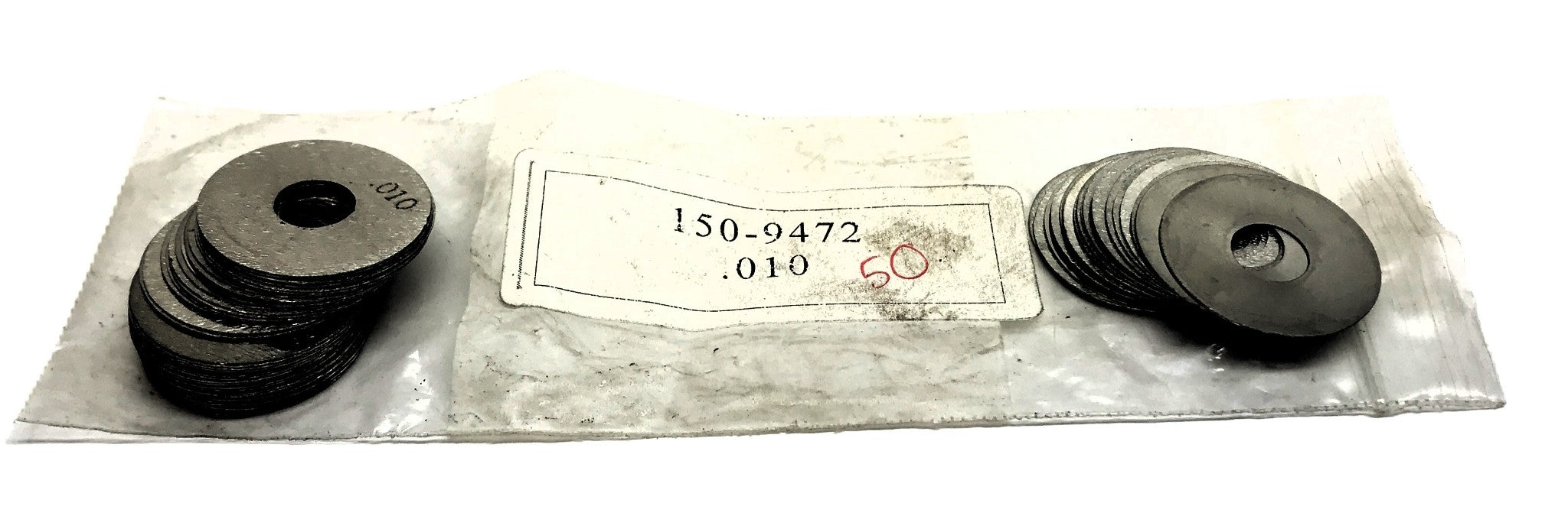 Unbranded Pack of (50) .010 Thick x 3/8 ID x 1-1/16" OD Arbor Shim 150-9472 NOS