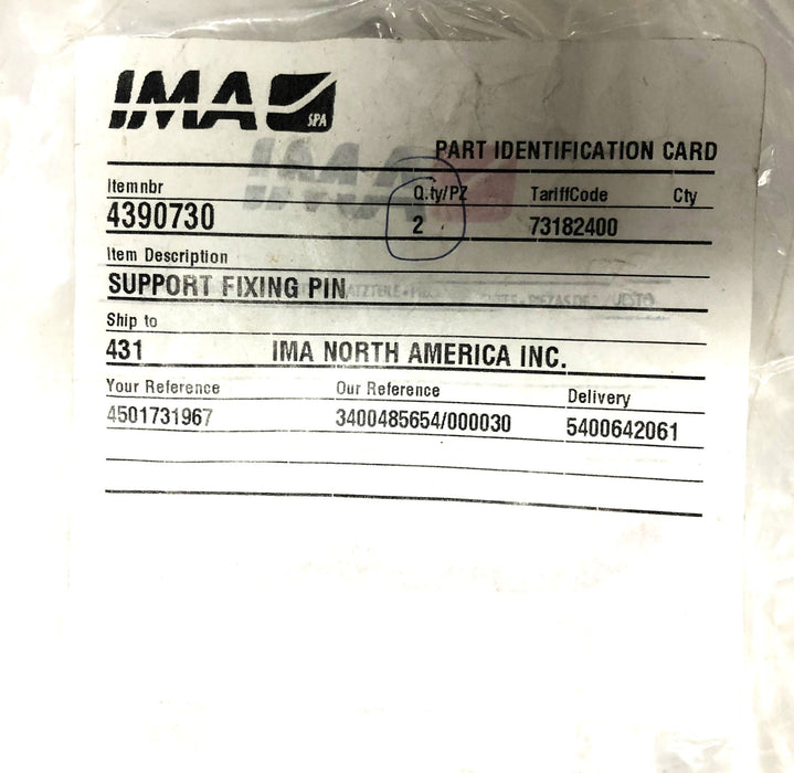 IMA Support Fixing Pin 4390730 (7303114-71) NOS