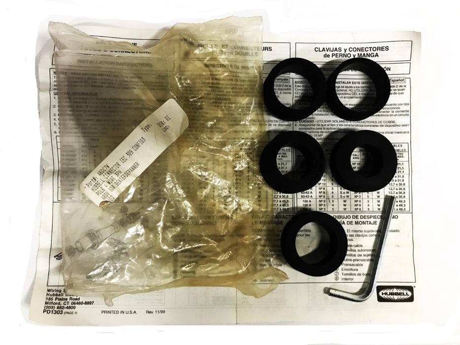 Hubbell Pin and Sleeve Connector 6-Piece Assembly Kit HBL460C7W NOS