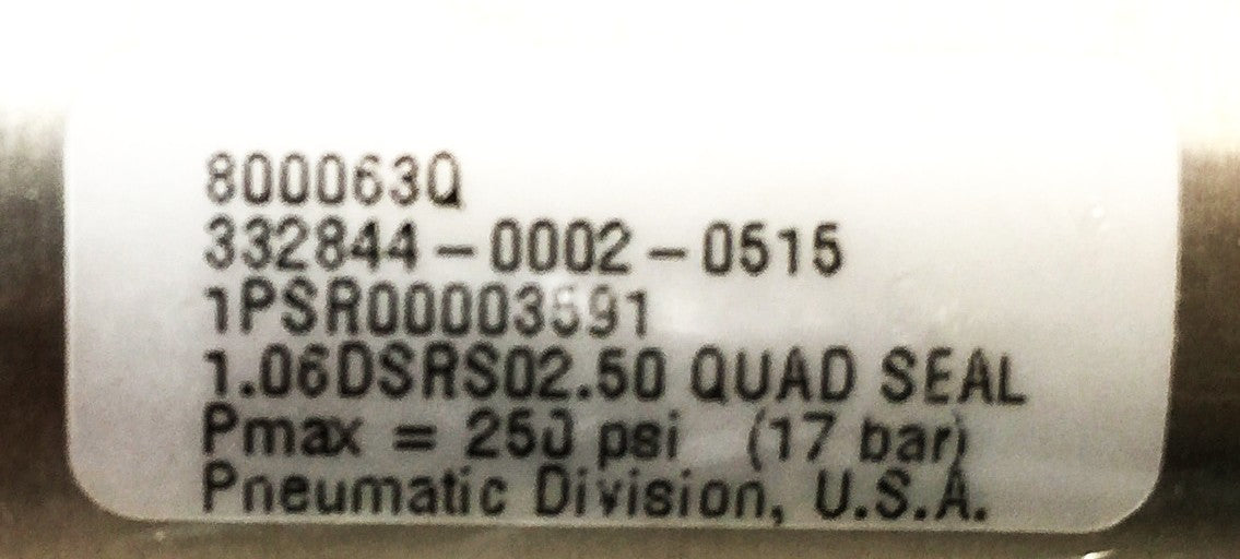 Joseph Machine Pneumatic Cylinder 800063Q (332844-0002-0515) NOS