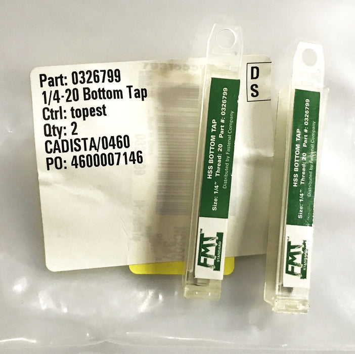 FMT HSS 1/4-20 Bottom Tap 0326799 [Lot of 2] NOS