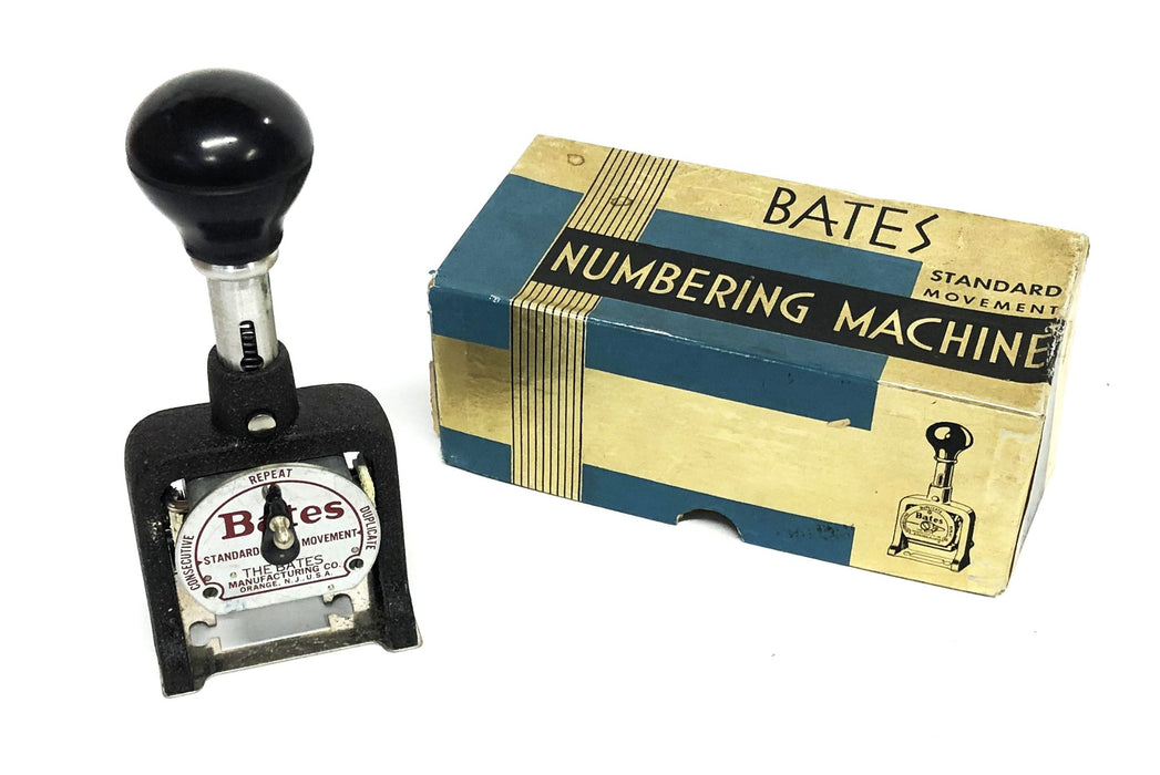 Bates Vintage 6 wheel Style E Standard Movement Numbering Machine D772971 NOS