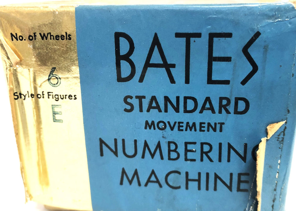 Bates Vintage 6 wheel Style E Standard Movement Numbering Machine D772971 NOS