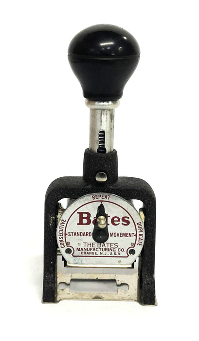 Bates Vintage 6 wheel Style E Standard Movement Numbering Machine D772971 NOS