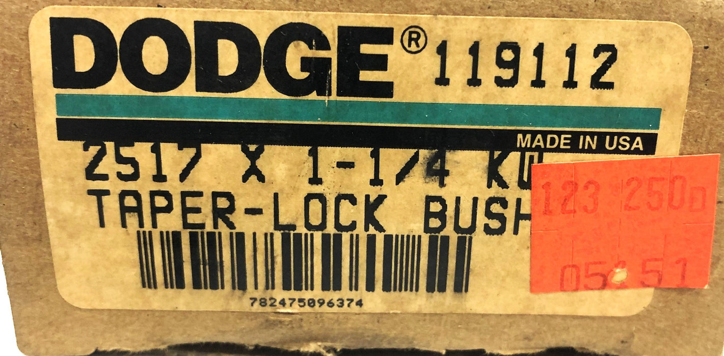Dodge Split Taper-Lock Bushing 2517X1-1/4 KW (119112) NOS