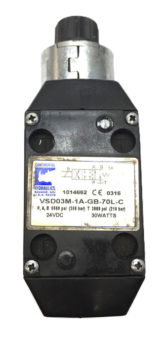 Continental Solenoid Operated Directional Valve VSD03M-1A-GB-70L-C USED