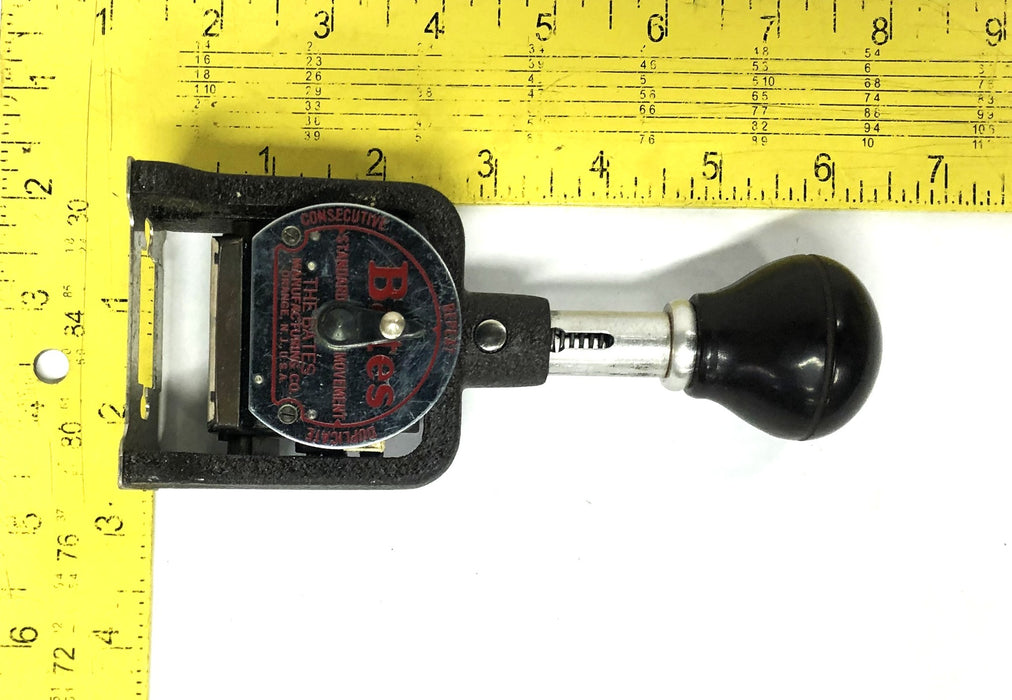 Bates Vintage 6 wheel Style E Standard Movement Numbering Machine D772971 NOS