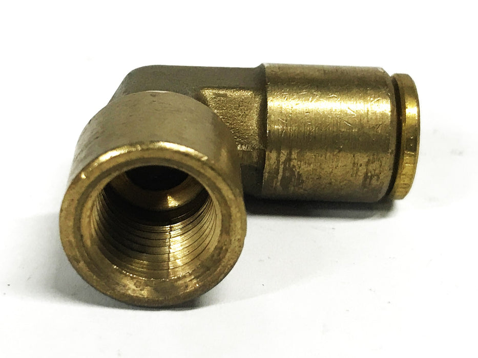 Unbranded 90 Degree Brass Elbow 3/8 inch Push-in x 7/16 inch NPT [Lot of 5] NOS