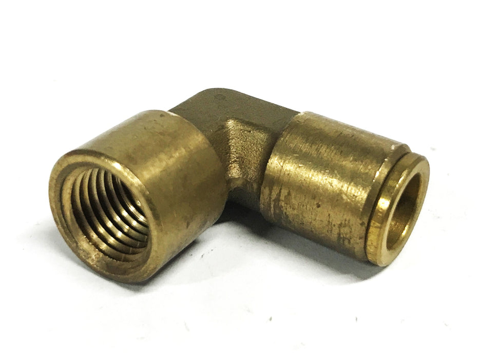 Unbranded 90 Degree Brass Elbow 3/8 inch Push-in x 7/16 inch NPT [Lot of 5] NOS