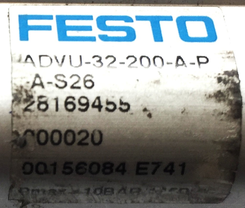 Festo Compact Pneumatic Cylinder ADVU-32-200-A-PA-S26 (28169455) USED