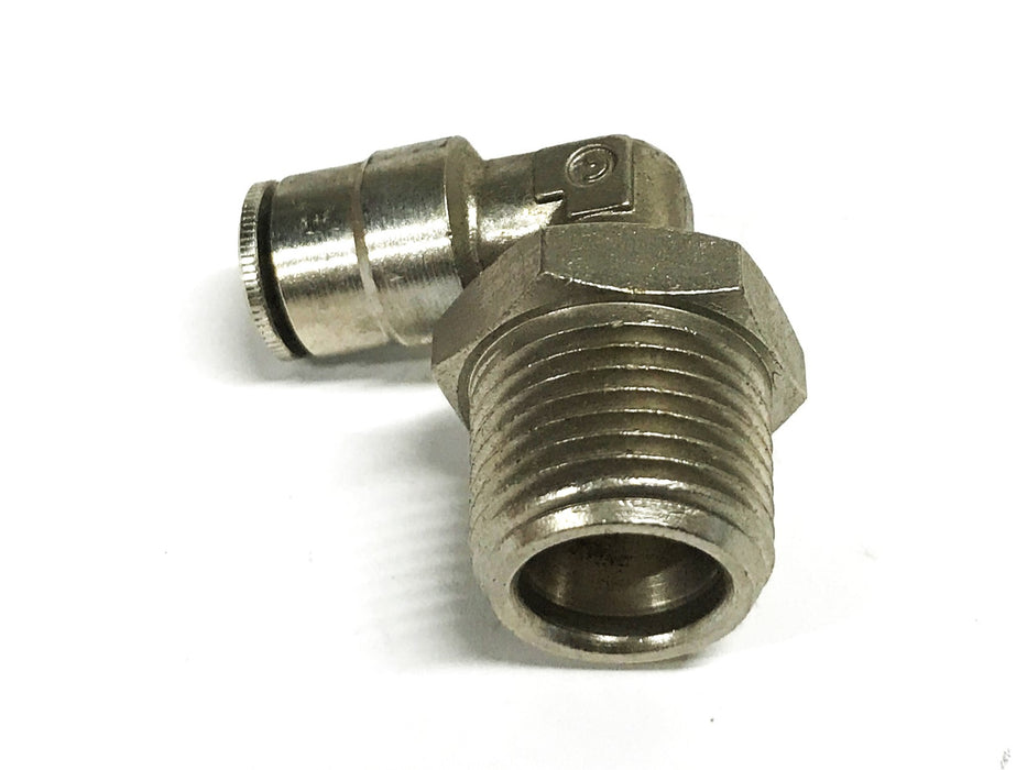 Unbranded 90 Degree Hex Elbow 1/4 inch Push-in x 3/8 inch NPT [Lot of 6] NOS