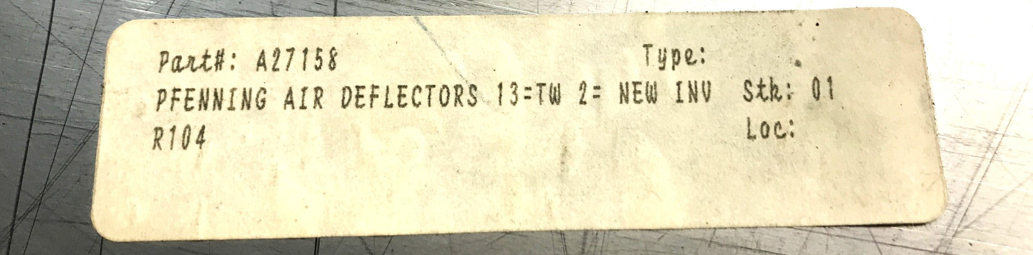 PFENNING Air Deflectors A27158 NOS
