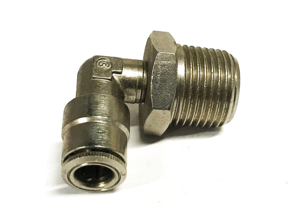 Unbranded 90 Degree Hex Elbow 1/4 inch Push-in x 3/8 inch NPT [Lot of 6] NOS