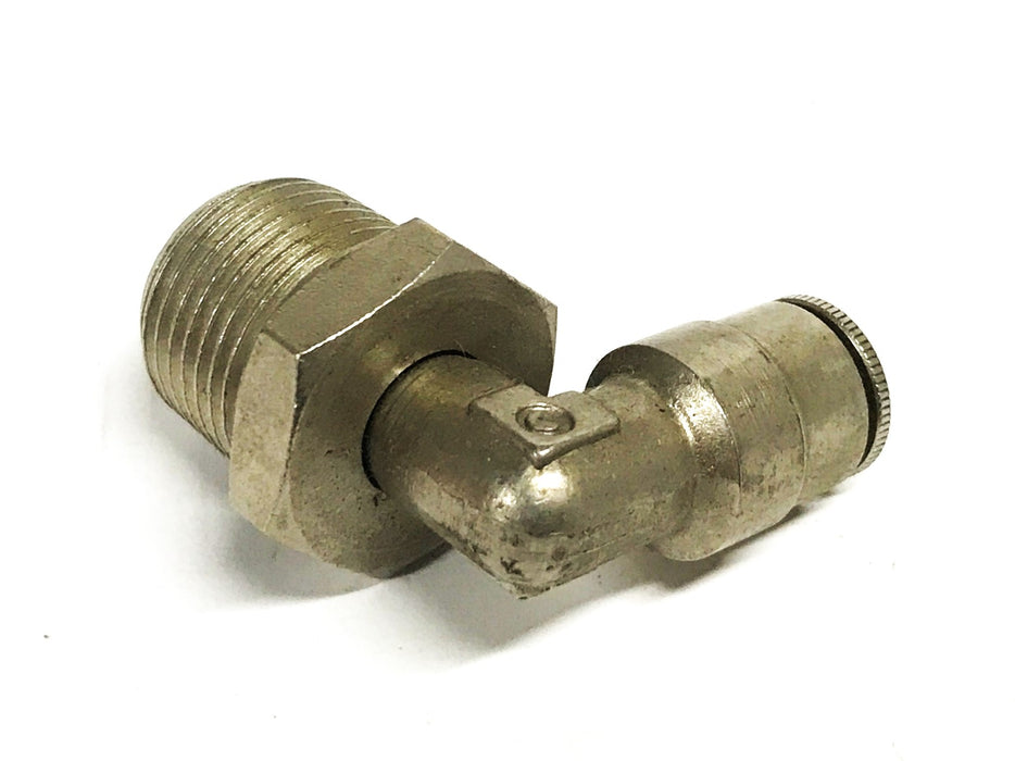 Unbranded 90 Degree Hex Elbow 1/4 inch Push-in x 3/8 inch NPT [Lot of 5] NOS