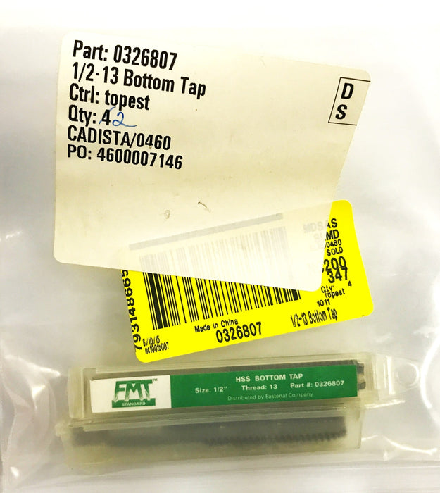 FMT 1/2-13 HSS Bottom Tap 0326807 [Lot of 2] NOS