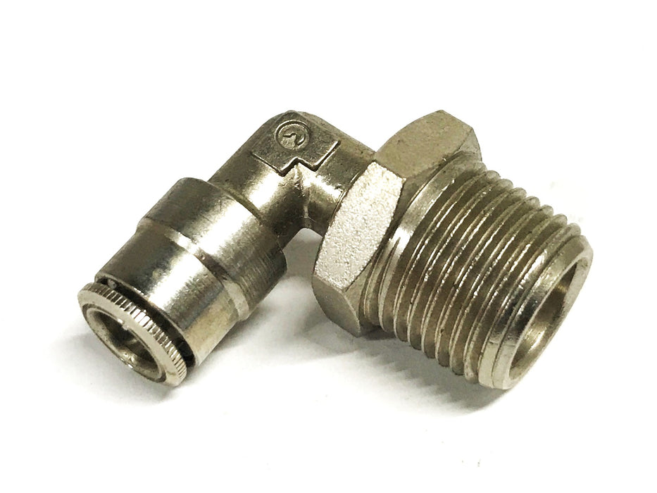 Unbranded 90 Degree Hex Elbow 1/4 inch Push-in x 3/8 inch NPT [Lot of 6] NOS