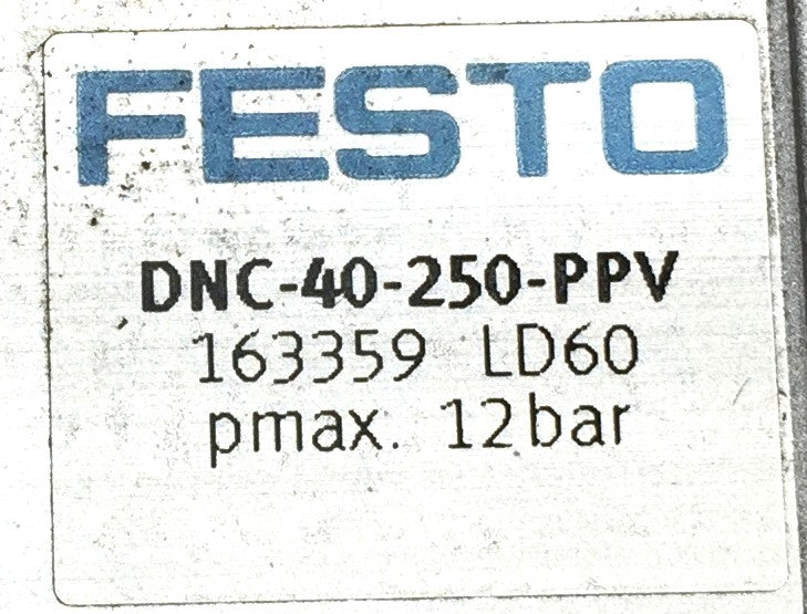 Festo Series: LD60 Pneumatic Cylinder DNC-40-250-PPV (163359) NOS