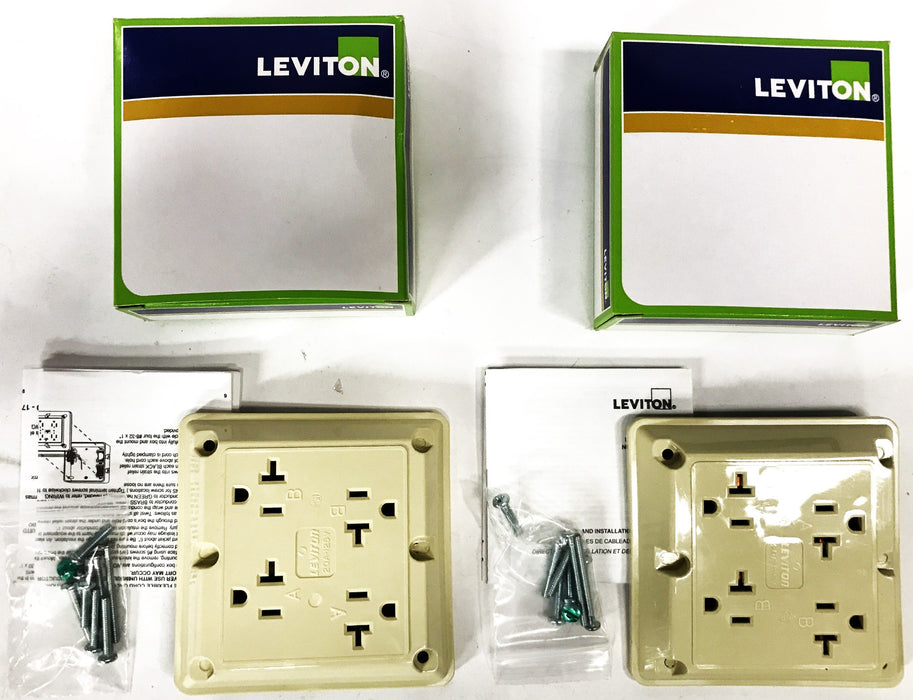 Leviton Extra Heavy Duty 4-in-1 Grounding Receptacle 21254-I [Lot of 2] NOS