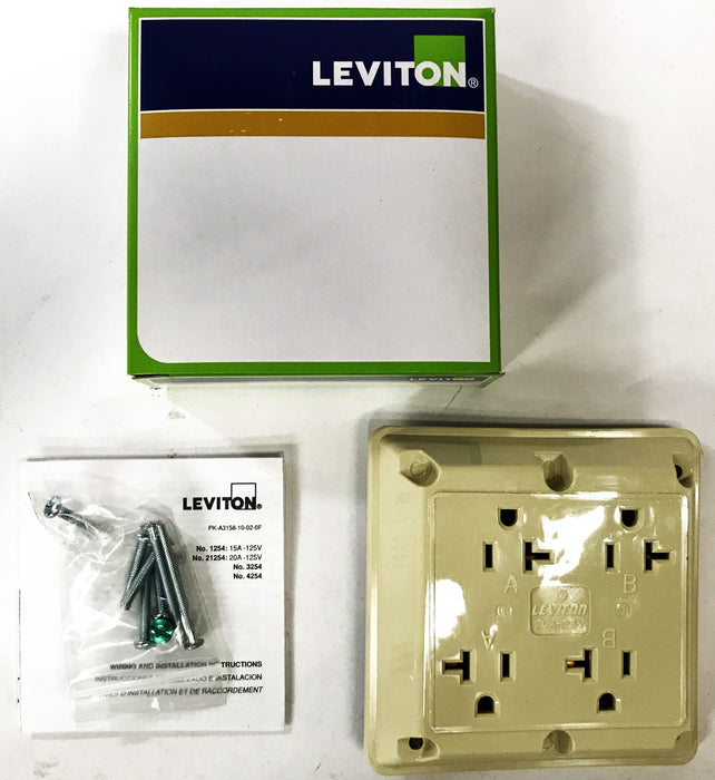 Leviton Extra Heavy Duty 4-in-1 Grounding Receptacle 21254-I [Lot of 2] NOS