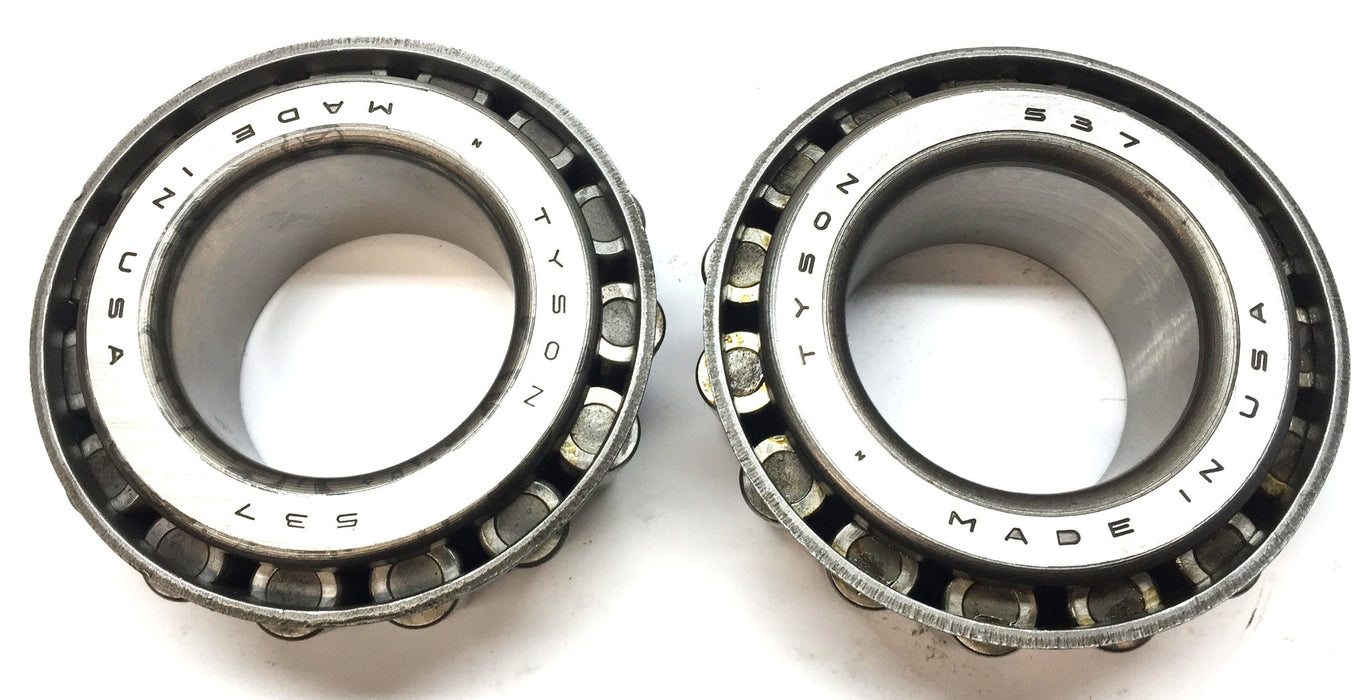 Tyson Tapered Cylindrical Roller Bearing Cone 537 (No Box) [Lot of 2] NOS