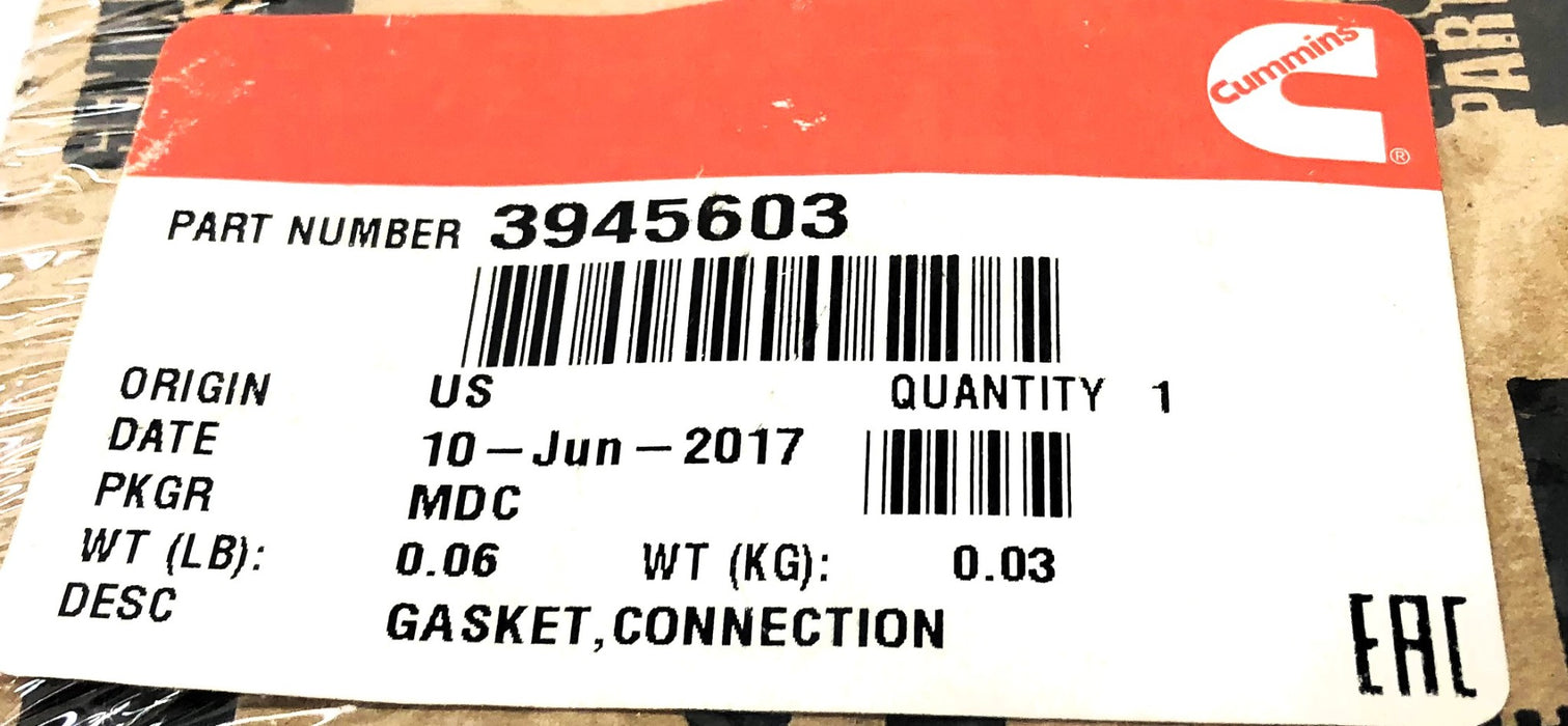 Cummins Gasket Connection 3945603 NOS