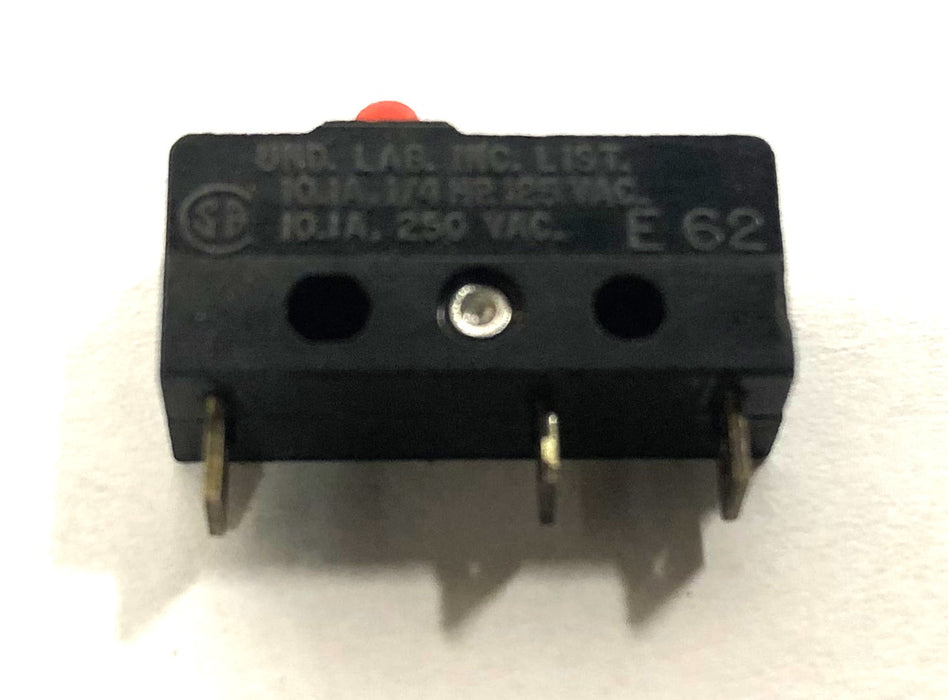 Cherry 10.1A 1/4HP-125VAC 10.1A-250VAC Micro Switch E62-10A [Lot of 2] NOS