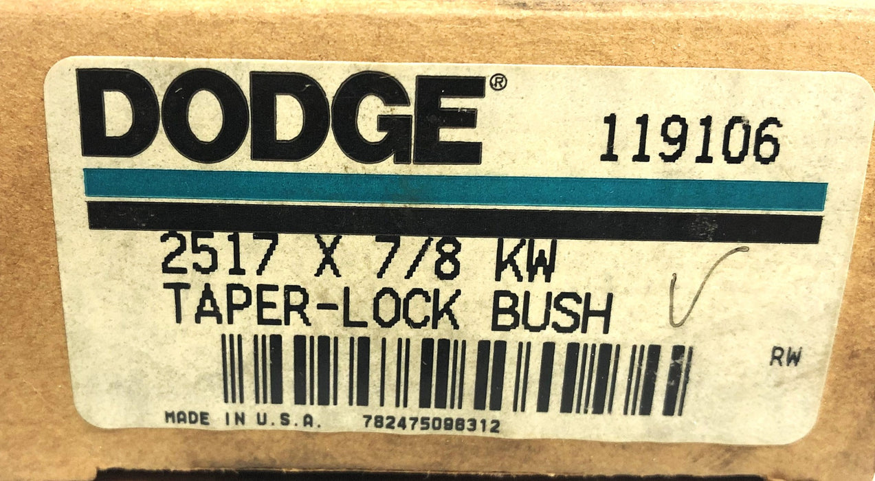 Dodge Split Taper-Lock Bushing 2517X7/8 KW (119106) NOS