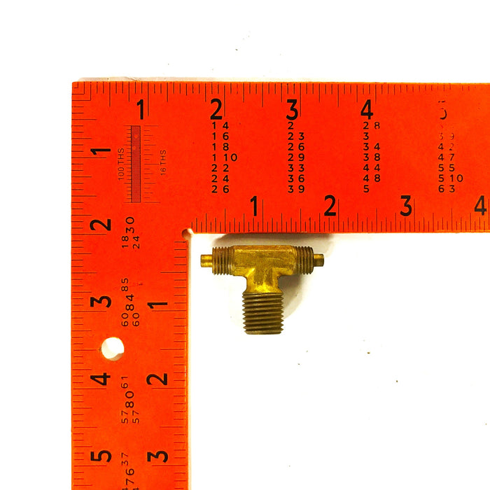 Unbranded Brass Tee 1/8 inch x 1/8 inch x 1/4 NPT Male [Lot of 17] USED