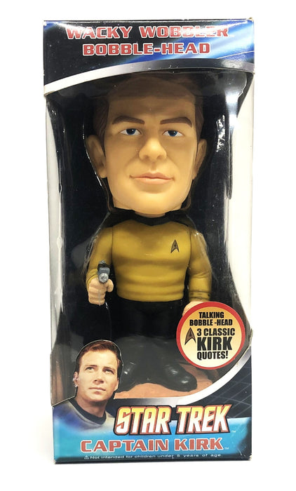 Funko 2009 Talking Wacky Wobbler Bobble-Head Star Trek Captain Kirk JJL090307NOS