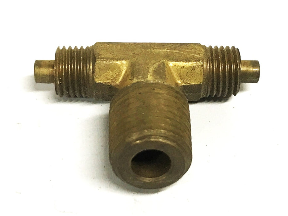 Unbranded Brass Tee 1/8 inch x 1/8 inch x 1/4 NPT Male [Lot of 17] USED